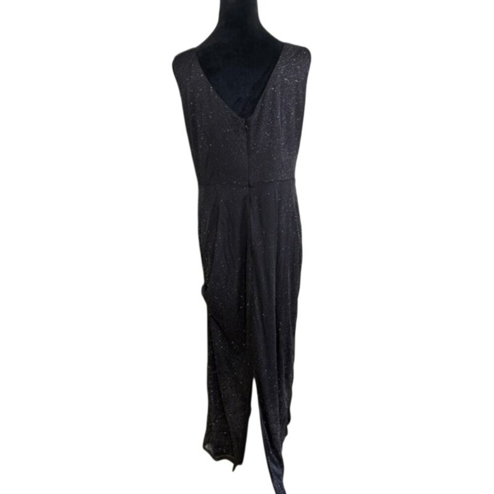 Calvin Klein Gown 12 Black Sparkle Ruched Sleeveless Formal Evening Maxi Dress - Picture 3 of 8